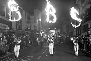  Lewes Borough Bonfire Society's impressive "BBS"  